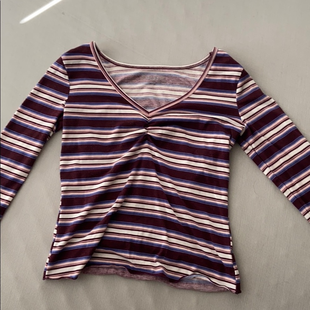 Mudd Burgundy striped long sleeve
